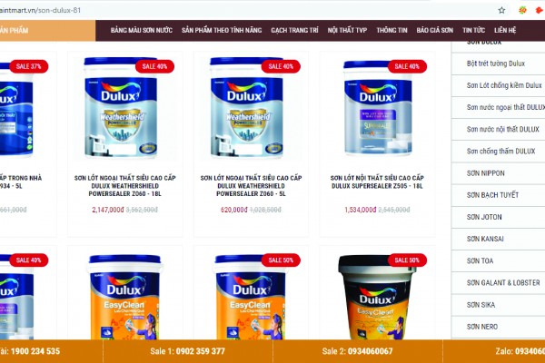 Sơn Dulux chiết khấu đến 50%