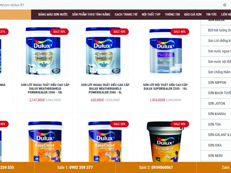 Sơn Dulux chiết khấu đến 50%